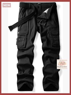 Cargo Pants Tactical Combat Work Casual Straight Leg Ripstop Cotton Blend